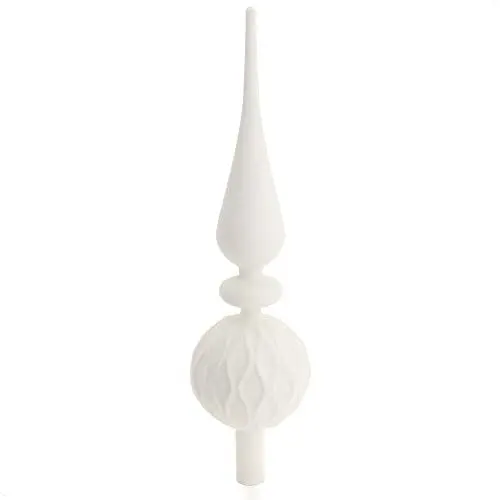 Produktbild: com-four® Weihnachtsbaumspitze glänzend - Christbaumspitze aus echtem Glas für Weihnachten - Tannenbaumspitze für den Christbaum (31cm - Just White)