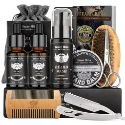 Produktbild: Comfy Mate Bartpflege Set für Männer mit Bartöl, Bartschneider, Schnurrbart Balsam, Bartbürste, Bartshampoo, Schnurrbart & Kamm, Herrengeschenke zu Weihnachten - Väter Geschenke für ihn Papa Freunde