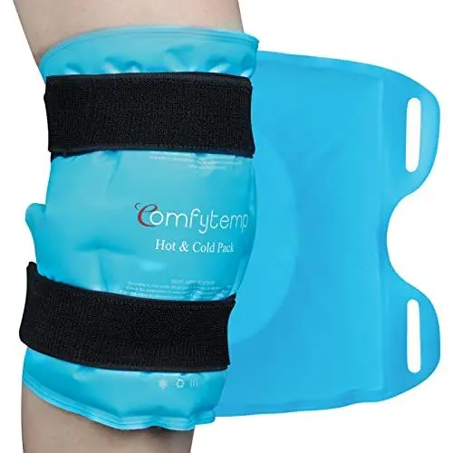 Produktbild: Comfytemp Kühlmanschette Knie mit Klettverschlüsse, 27x35cm Kühlpads Groß Gel Kühlbandage für Knieschmerzen,Kalt Warm Kompresse Kühlpack für Knieersatzoperationen/Arthritis/Prellungen/Schwellungen