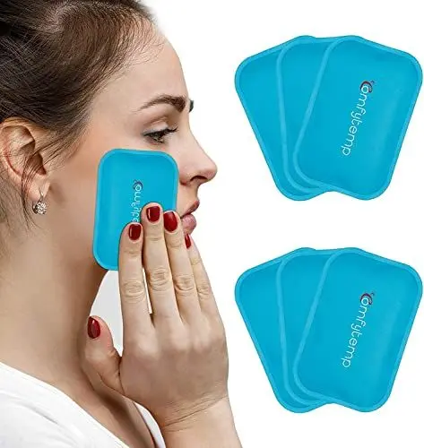 Produktbild: Comfytemp Kleine Kühlpads Gel 7,5x11,5 cm (6 Stück) Wiederverwendbare Mini Kühlpack für Kinder, Kopfschmerzen, Zahnschmerzen, müde Augen, Stillen, Insektenstiche, Kalt Warm Kompressen Kühakku