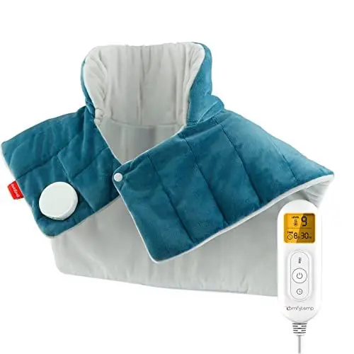 Produktbild: Comfytemp Voll gewichtet Heizkissen für Schulter Nacken, 1 KG Nackenwärmer Elektrisch mit 9 Wärmestufen, Wärmekissen mit 11 Abschaltautomatik & Stay-On-Modus, waschbar Wärmecape, 48 × 55 cm