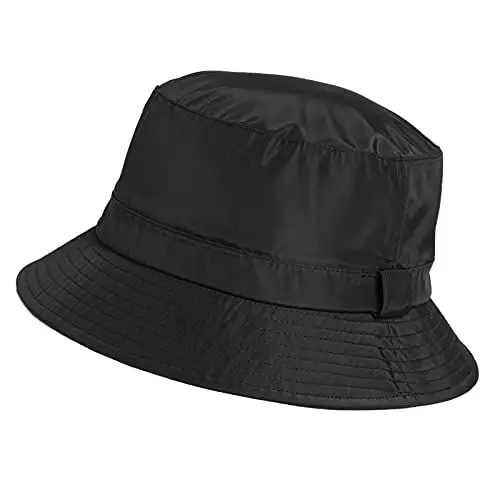 Produktbild: Comhats Herren Damen Wasserdichter Fischerhut zum Spazierengehen, Golf, Safari, Damen-Regenhüte, LSF 50+, Sonnenhut, verstellbar, verstaubar, Winddicht, Schwarz, L