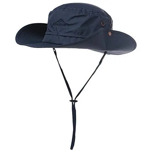 Produktbild: Comhats Herren Sonnenhut UV-Schutz Outdoor Fischerhut Bucket Safari Faltbarer Wanderhut Unisex Sommer Buschhut Hiking Breiter Boonie Gartenhut Wasserdicht Schwarzblau M/L