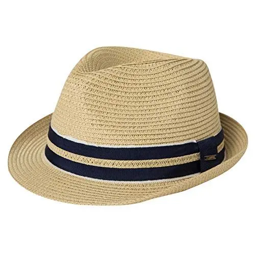 Produktbild: Comhats Unisex Fedora Herren Strohhut Fedora Sommer Sonnenhut Panamahut Strandhut 92551_Beige S