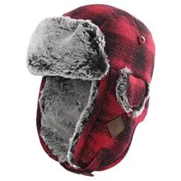 Produktbild: Comhats Unisex warme Fliegermütze Winter Trappermütze mit Kunstfell Women Rot XL