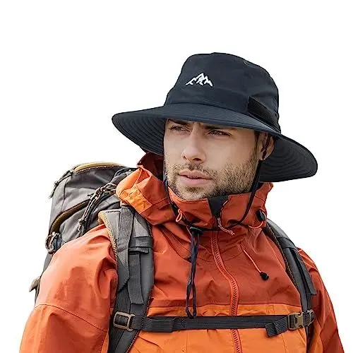 Produktbild: Comhats Wasserdichter Bucket Hat für kleine Köpfe, Outdoor-Hut zum Wandern, Golfen, Safari, Angeln, Wandern - Regenhüte - UPF 50+ Sonnenhut verstellbar, faltbar, Winddicht XL Marineblau
