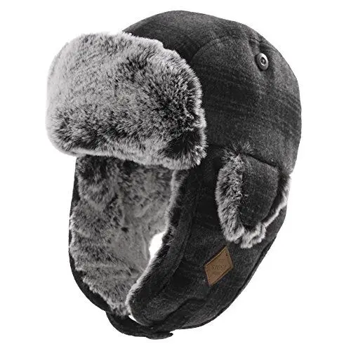 Produktbild: Comhats Winter Fliegermützen Wintermütze Herren Damen Ohrenklappen Trapper Hat mit Fleecefutter und Faux Fur Russische Mütze Winddicht Grau M
