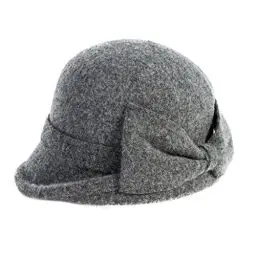 Produktbild: Comhats Wolle 1920s Retro Fedorahüte Kirche Hüte Frauen Filzhut Damen Klassisch Bowler Hut Grau