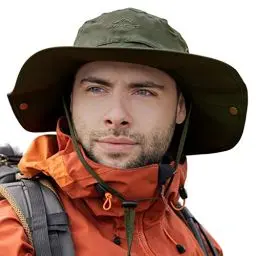 Produktbild: Comhats XL/XXL Sonnenhut Herren, Breiter Krempe UV Safari Hüte für Sommer Outdoor Wandern Angeln Spazieren, Wasserdicht & Winddicht Grün 63-66cm