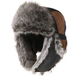 Produktbild: Comhats schwarz warme Baumwolle Trappermütze Hut Unisex Fliegermütze Fellmütze Erwachsenen für Herren