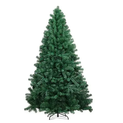 Produktbild: COMHOMA künstlicher Weihnachtsbaum Weihnachtsdeko 195cm PVC Material mit 1000+ Spitzen Thickened Branches Foldable abziehbar mit robuster Sockel Zweige automatisch zusammenziehen Kiefer grün