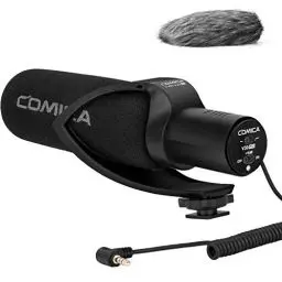 Produktbild: COMICA CVM-V30 PRO Kamera Mikrofon, Professionelles Super-Kardioid Kondensor Shotgun Video Mikrofon mit Low Cut Filter/Windschutz, Externes Richtmikrofon für Sony/Canon/Nikon/Smartphone(Black)