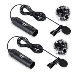Produktbild: COMICA Omnidirektional Lavalier Mikrofon, CVM-V02O Ansteckmikrofon Unterstützt 48V-Phantomspeisung, 4.5M(14.7ft) 3-poliger XLR Mikrofon für Canon/Nikon/Sony/DSLR Kamera/Camcorder/Audiomixer(2Piece)
