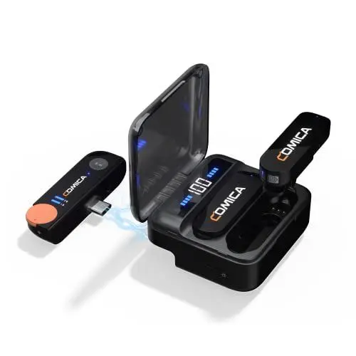 Produktbild: COMICA Vimo S UC Wireless Lavalier Mikrofon USB C für Android Handy iPhone 15, Ansteckmikrofon Kabellos mit 200M Reichweite, 48kHz/16bit Hi-Fi Audio, 15H Dauer, Kabelloses Mikrofon für Vlog YouTube