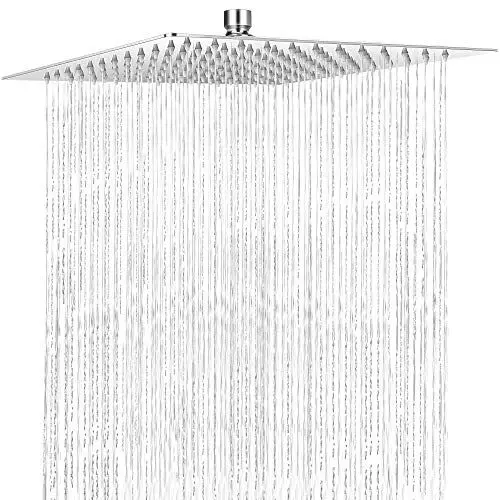 Produktbild: COMLIFE Duschkopf Regendusche, Regendusche 12 Zoll Brausekopf aus Edelstahl 304, Duschkopf mit 144 Anti-Kalk Düsen, Duschkopf Regendusche 30x30cm