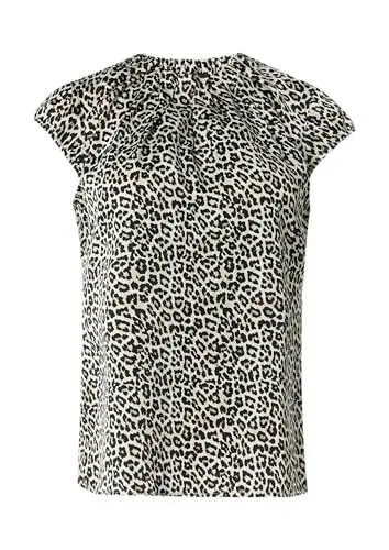 Produktbild: comma Gemusterte Satinbluse mit Kappärmeln beige 44