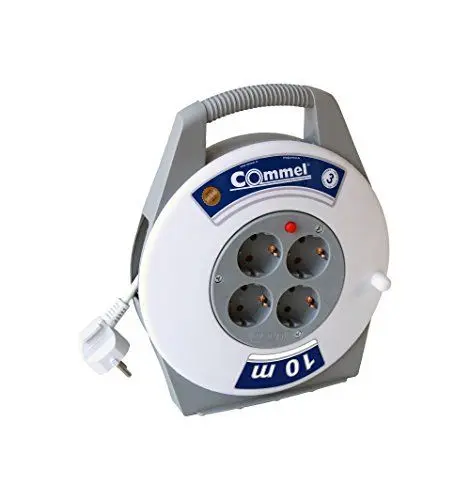 Produktbild: Commel Kabelbox 4-fach weiss/grau 7.5m H05VV-F 3G1