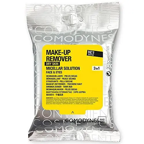 Produktbild: Comodynes - Make-up-entferner Dry Skin Reinigungstücher, Sanfte Reinigung und intensive Feuchtigkeit für trockene Haut, Beruhigt - Packung mit 20 Tüchern