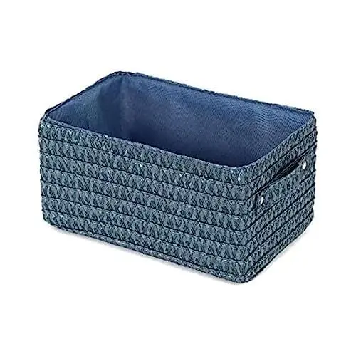 Produktbild: Compactor RAN9693 Lilou Aufbewahrungskorb mit Griff, 23 x 15 x 12 cm, Blau