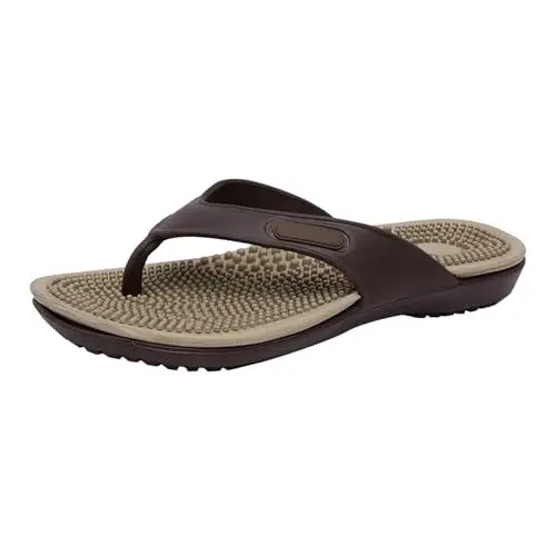 Produktbild: compatible with Motorrad Schuhe Herren 43 -Massage-Flip-Flops·· Herrenschuhe, große Größen, atmungsaktive -Strandschuhe·· lässige Sandalen-Hausschuhe für den Außenbereich Schwarze Flip Flops (Brown, 42)