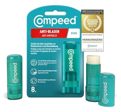 Produktbild: Compeed Anti-Blasen Stick - Schützt unsichbar vor Blasenbildung und Scheuern - Reduziert sofort die Reibung auf der Haut, 1 Stick (8ml)