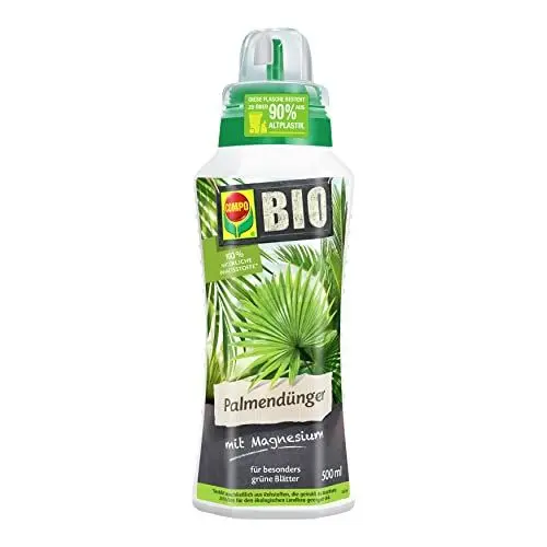 Produktbild: COMPO BIO Palmendünger für alle Zimmer-, Balkon- und Terrassenpflanzen, 100% natürliche Inhaltsstoffe, Spezial-Flüssig-Dünger mit extra Magnesium und Eisen, 500 ml