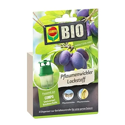 Produktbild: COMPO BIO Pflaumenwickler Lockstoff für eine ganze Saison, Passend zur COMPO Trichterfalle (separat erhältlich), In Dispenser, 3 Stück