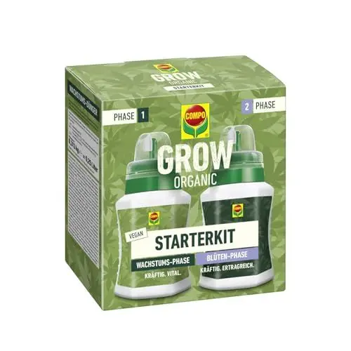 Produktbild: COMPO GROW ORGANIC Starterkit für Spezialkulturen - Dünger für die Wachstums- und Blütenphase Indoor & Outdoor - organisch - 2x250 ml, braun