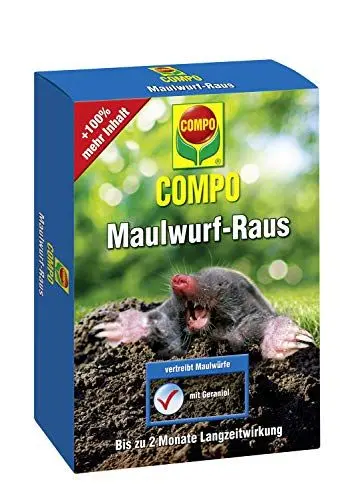 Produktbild: COMPO Maulwurf-Raus, Natürliches Vertreibe- und Fernhaltemittel gegen Maulwürfe, Mit Langzeitwirkung, 200 g, Nicht zutreffende