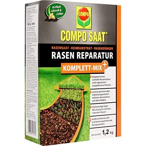 Produktbild: Compo SAAT® Rasen-Reparatur Komplett Mix+ 1,2kg für bis zu 6 m²