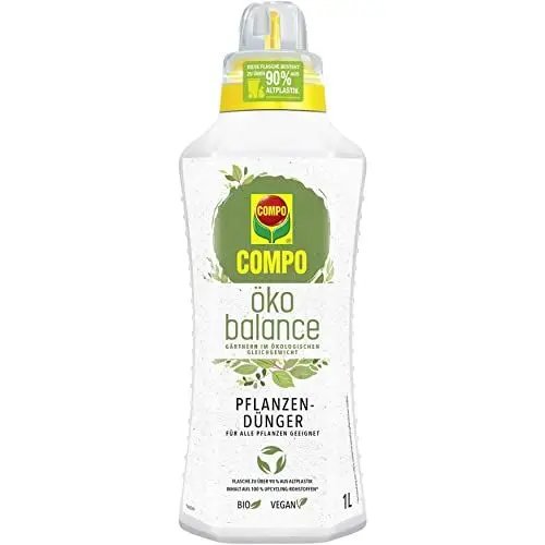 Produktbild: COMPO öko balance Pflanzdünger, Für alle Pflanzen geeignet, Auch ideal als Tomatendünger, Bio-Dünger, Vegan, 1 Liter