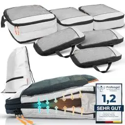 Produktbild: Compression Packing Cubes Set für mehr Platz im Koffer & Backpack - Packwürfel Packing Cubes Compression als Rucksack Organizer - Travel Packtaschen Reise - Camping Zubehör & Wander Ausrüstung