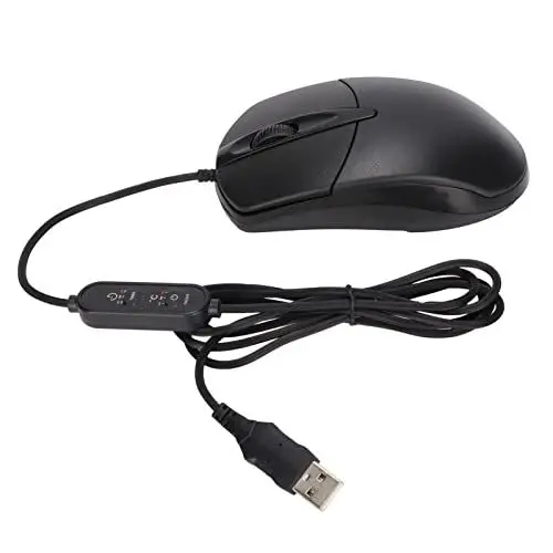 Produktbild: Computermaus, Beheizte Maus 3 Stufen Einstellbar Schwarz Ergonomische 1600Dpi Kabelgebundene Heizungsmaus für Windows für OS X System Desktop Laptop