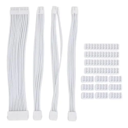 Produktbild: Computer-Stromverlängerungskabel, Kabelkämme, Clips, 30 cm, 16 AWG, Hervorragende Leistung, Stabilität, für Flexibles Kabelmanagement mit Lösung Zur Geruchsbekämpfung (White)