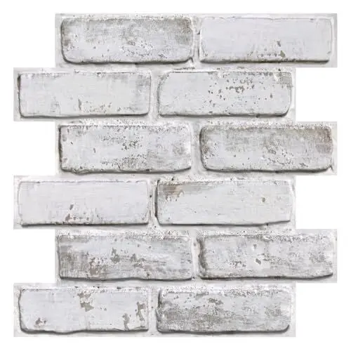 Produktbild: COMSTICKC 3D Wandpaneele Selbstklebend Ziegeloptik, 10 Stück, 3D Wandverkleidung Selbstklebend Ziegel Tapete 3D Hochwertige PVC Wandpaneele Innenwanddekoration,30x30 cm, Wasserdicht