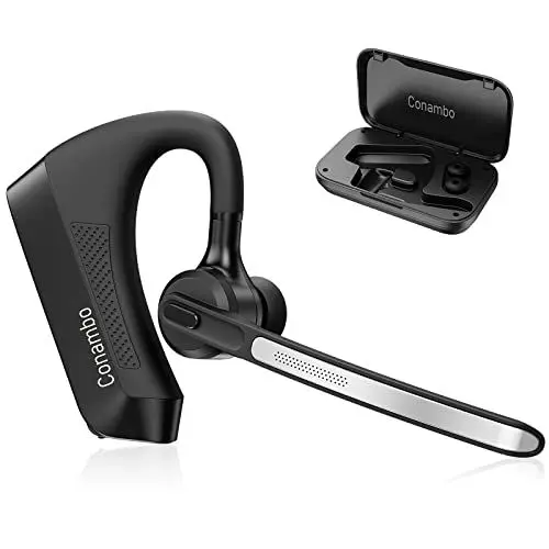 Produktbild: Conambo K21 Bluetooth Headset,V5.1 Bluetooth Headset mit Mikrofon mit CVC 8.0 und ENC Geräuschunterdrückung,Headset Bluetooth mit Mikrofon für für Autofahren Büro Geschäft Fahren-18Std Sprechzeit