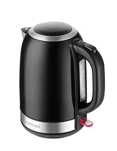 Produktbild: CONCEPT Hausgeräte RK3245 Edelstahl Wasserkocher in schwarz, 1,7 L, 2200 W