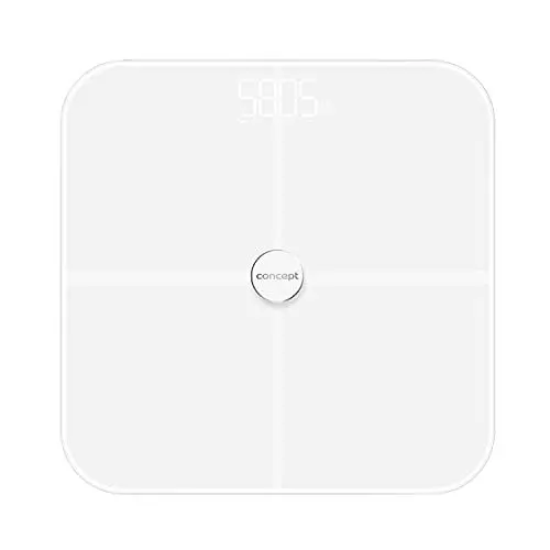 Produktbild: Concept VO4010 Glas-Diagnosewaage Personenwaage mit App Digitale Waage Körperanalyse BIA Körperfettwaage Muskelmasse BMI LED-Anzeige Bluetooth Gewicht bis 180kg