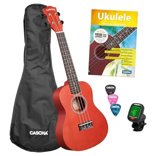 Produktbild: Concert Ukulele Linden Red Set (incl. Bag, 3 Picks, Book, Tuner)