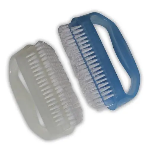 Produktbild: Condello Casa Nagelbürsten x 2 zum Reinigung von Händen, Fingern, Füßen und Zehen mit Nagelhautentferner, Kleine Handbürste Reiniger mit Griff, Nägel Bürste mit Weichen Borsten, Nail Brush Cleaner