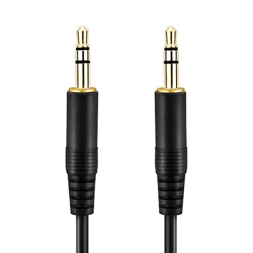 Produktbild: conecto CC20085 Audio Stereo Aux Verbindungskabel Klinkenkabel Klinke/Klinke, 3,5mm Klinke Stecker auf 3,5mm Klinke Stecker, vergoldet, Ultraslim-Design, 0,6m, schwarz