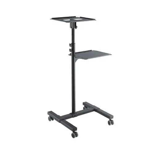 Produktbild: conecto CC50282 Neigbarer Projektionswagen/-Tisch für Beamer und Projektoren , neigbar -12° bis 12°, flexibel einstellbar, höhenverstellbar 950-1450mm, Traglast max. 10kg, schwarz