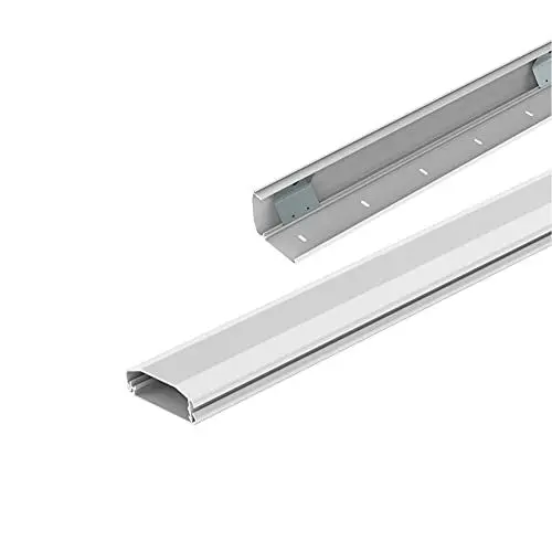 Produktbild: Conecto 0,50 m Aluminium Kabelk zum Kleben oder Schrauben mit 1 x 40 cm 3M Klebeband, Weiß