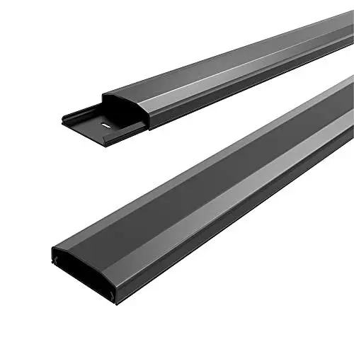 Produktbild: conecto Kabelkanal aus Kunststoff zum Kleben oder Schrauben inkl. 3M Klebeband, 50 cm, schwarz