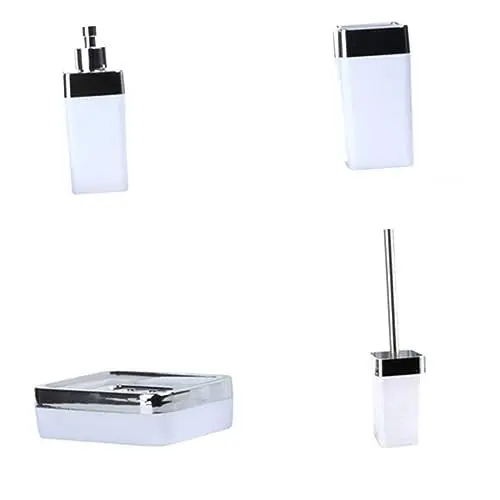 Produktbild: CONGARTENO 1 Satz Badezimmerzubehör Shampoo-Spender Sprühflaschen für ätherische Öle Lotionspender Zahnbürstenhalter toilettenprodukte Badezimmer putzen Lotionsflasche Seifen Halter Weiß