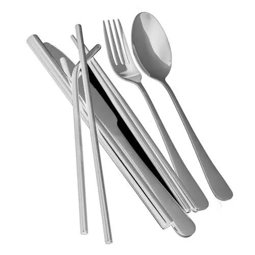 Produktbild: CONGARTENO 1 Satz Westliches Besteckset Partygeschirr Hochzeitsbesteck Silberbesteck Geschirr Heimbesteck Aus Edelstahl Küchenwaren Gabelschneider Löffel Rostfreier Stahl Black