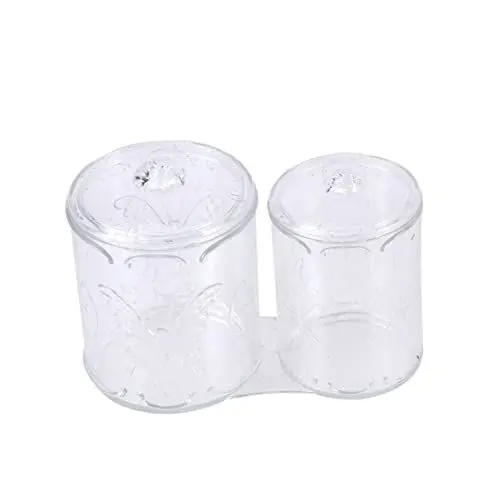 Produktbild: CONGARTENO 1stk Aufbewahrungsbehälter Aus Acryl Kosmetikpinsel-eimer Zahnstocher-organizer-kanister Baumwolldose Runder Halter Container Kosmetisches Baumwollglas Dose Mit Make-up-schwämmen