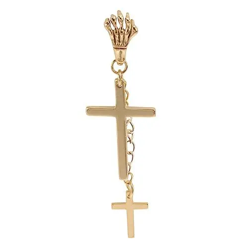 Produktbild: CONGARTENO 1stk Kreuz Ohrringe Männlicher Ohrtropfen Punk-kreuz-ohrring Hip Hop Personalisierte Kreuzohrringe Mode Männliche Ohrringe Knorpeliges Ohr Anhänger Rostfreier Stahl Golden