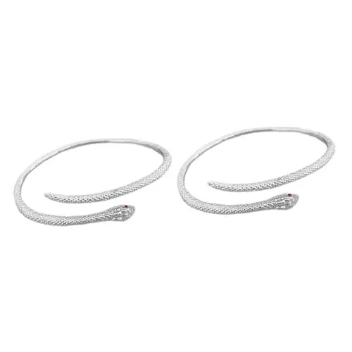 Produktbild: CONGARTENO 2St Schlangenarmband Armreif Modisches Armband Armbänder für Frauen Bettelarmband öffnendes Manschettenarmband Schlangen-Accessoire für Frauen Handgelenkschmuck Legierung Silver