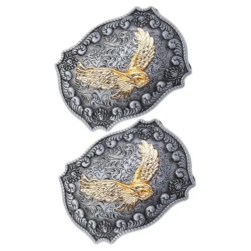 Produktbild: CONGARTENO 2stücke Gürtel Schnallen Für Herren Dekorative Gürtelschnalle Mit Adlerkopf Elegantes Design Für Jeans Und Freizeitkleidung Stabil Und Langlebig Für Verschiedene Anlässe